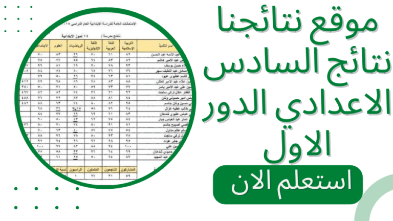 موقع نتائجنا نتائج السادس الاعدادي 2023 الدور الاول 1 1 4