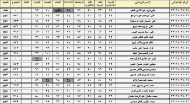 استخراج نتائج السادس الاعدادي الدور الاول 2024 العراق