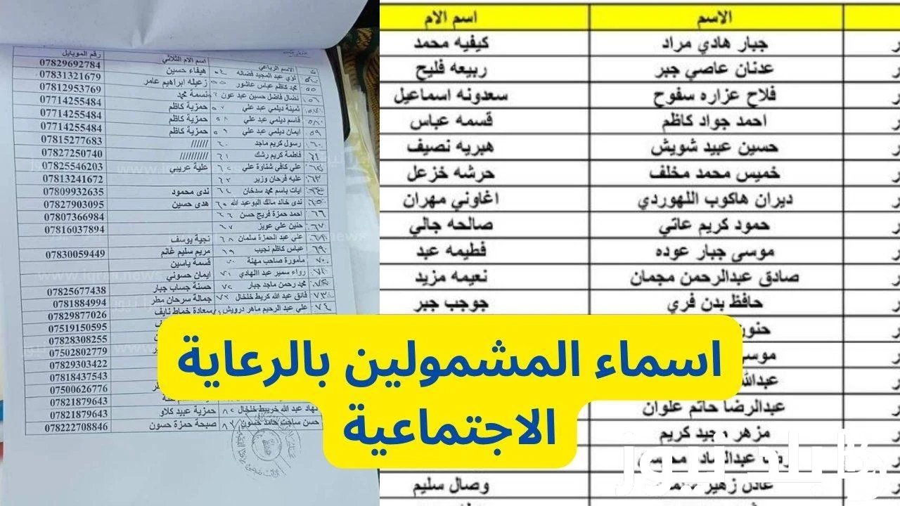 أسماء الرعاية الاجتماعية 2024 الوجبة الاخيرة spa.gov.iq/umbrella