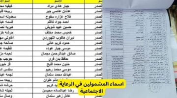 اسماء المشمولين بالرعاية الاجتماعية 3