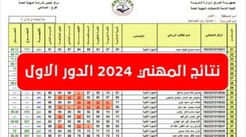 رابط الاستعلام عن نتائج السادس المهني الدور الأول 2024