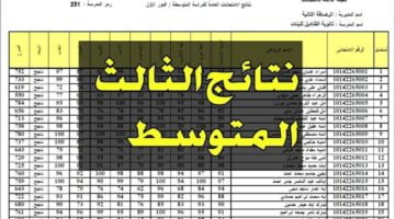 رابط نتائج اعتراضات الثالث متوسط 2024