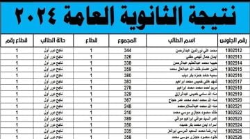 رابط نتيجة الثانوية العامة 2024 1