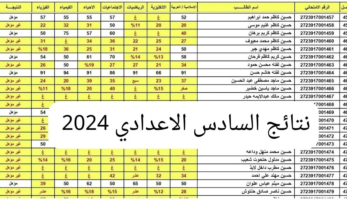 رابط نتائج السادس الاعدادي العراق 2024 الدور الأول وزارة التربية العراقية