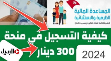 منحة 300 دينار تونسي 2024