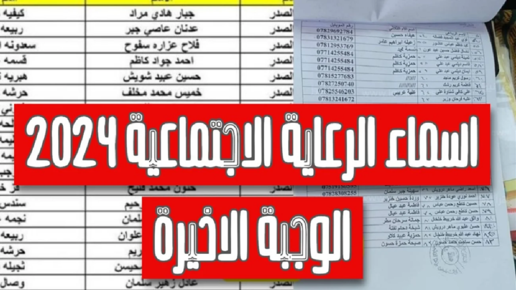 اسماء المشمولين بالرعاية الاجتماعية