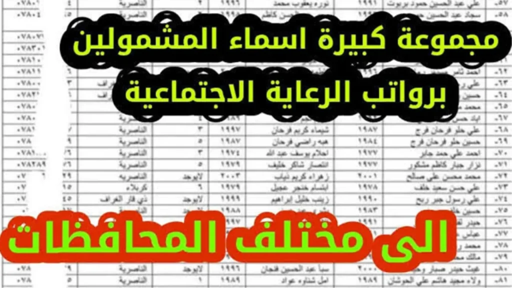 اسماء المشمولين بالرعاية الاجتماعية