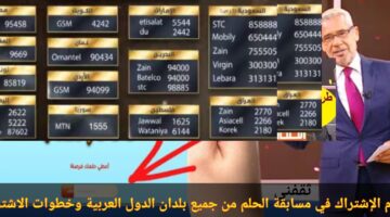 1000000 في انتظــــاركــ. هذه أرقام الاشتراك في مسابقة الحلم لدخول سحب المليون مع الأغـــا من MBC