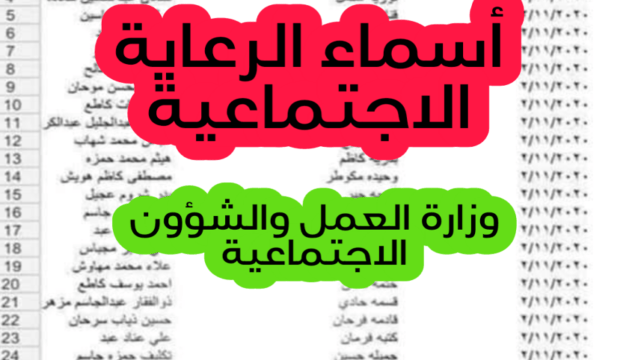 “وزارة العمل“ الاستعلام عن اسماء المشمولين بالرعاية الاجتماعية 2024 الوجبة الأخيرة منصة مظلتي