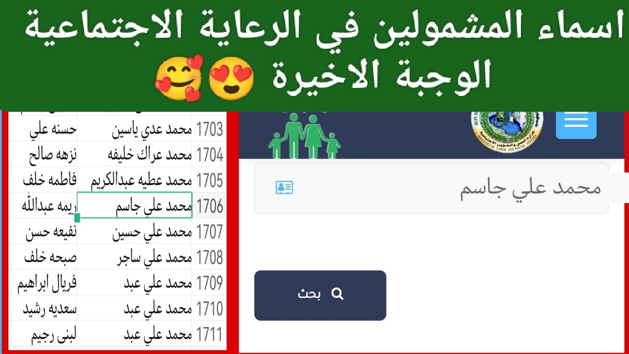 اسماء المشمولين في الرعاية الاجتماعية الوجبة الاخيرة وشروط الحصول على الدعم.. اعرف التفاصيل الآن