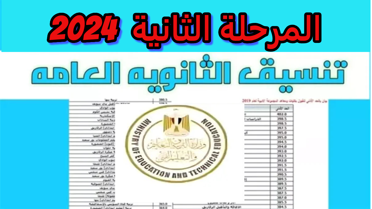 حدد كليتك.. رابط تنسيق المرحلة الثانية للثانوية العامة 2024 وإعلان الوزارة الحد الأدنى للشعبة العلمي والأدبي