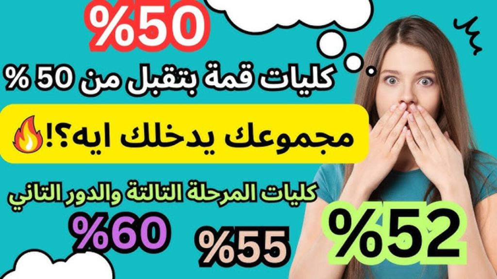 تنسيق الثانوية العامة 2024 كليات تقبل من 50%