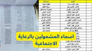 أسماء المشمولين بالرعاية الاجتماعية الوجبة الأخيرة عبر منصة مظلتي