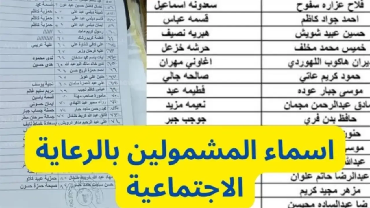 اكشف عن اسمك ضمن المقبولين .. موقع اسماء الرعاية الاجتماعية 2024 الوجبة الاخيرة وخطوات الاستعلام عنها