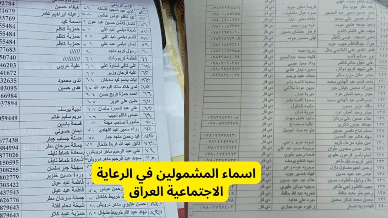 “لينك الاستعلام عنها هنا” اسماء المشمولين بالرعاية الاجتماعية الوجبة الأخيرة 2024 في عموم المحافظات العراقية