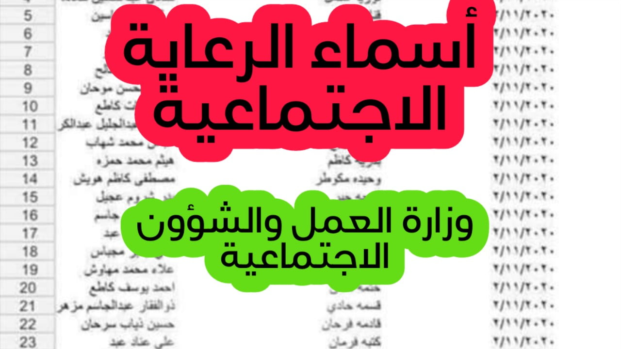 “استعلم عن اسمك هنا” اسماء المشمولين بالرعاية الاجتماعية الوجبة الأخيرة 2024 عموم المحافظات عبر منصة مظلتي