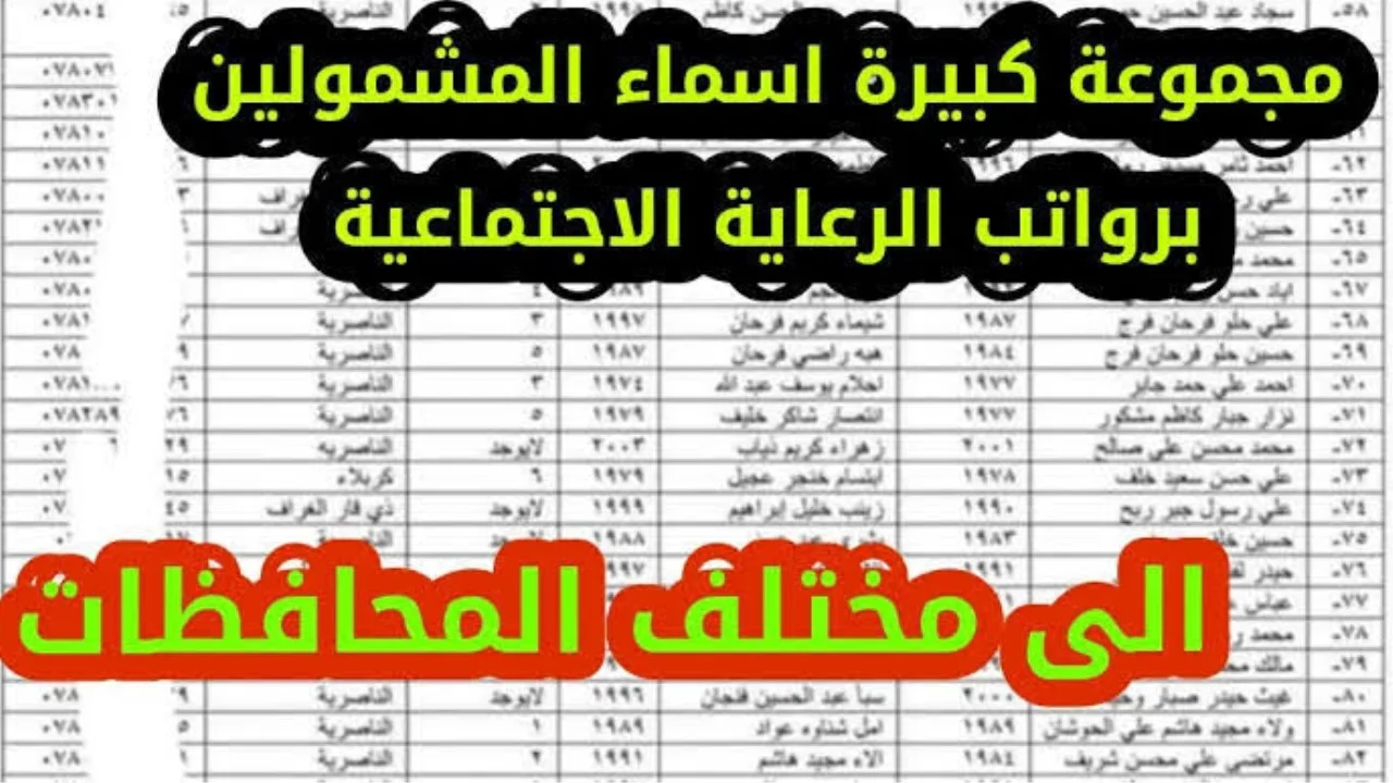 استعلم عن اسمك ضمن مشمولين الرعاية الاجتماعية الوجبة الأخيرة 2024 بكل سهولة