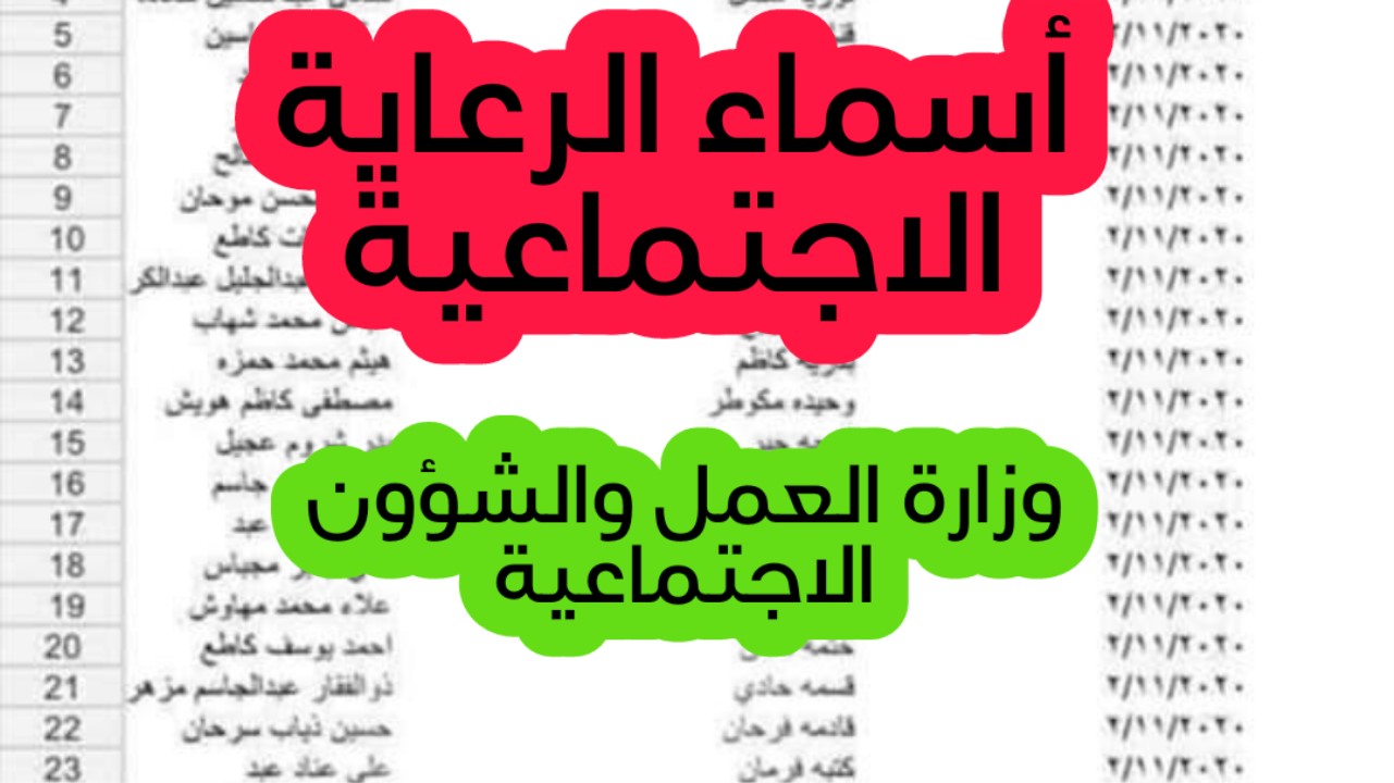 “لينك الاستعلام عنها هنا” رابط أسماء المشمولين بالرعاية الاجتماعية الوجبة السابعة 2024 في عموم العراق