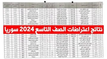 نتائج اعتراضات التاسع سوريا 2024