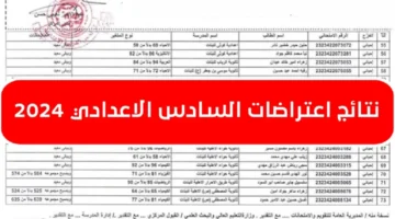 نتائج اعتراضات السادس الإعدادي 2024