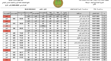 نتائج سادس ابتدائي