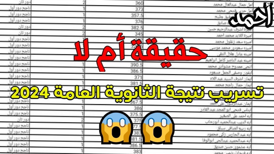 هُـــنا تسريب نتيجة الثانوية العامة 2024 “حقيقة أم لا؟!” ورابط الإستعلام عن النتيجة عبر thanwya.emis.gov.eg