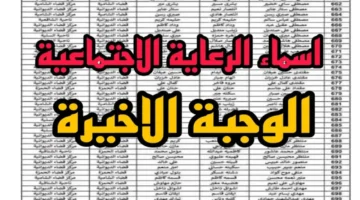 أسماء المشمولين بالرعاية الاجتماعية 2024 1