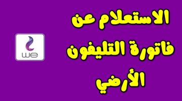 الاستعلام عن فاتورة التليفون الارضي