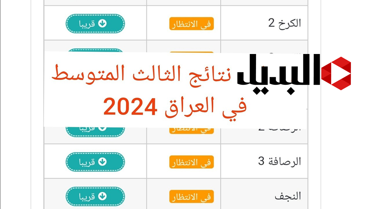 “أسماء الناجحين”.. موعد ورابط نتائج الثالث المتوسط 2024 العراق الدور الثاني عبر الموقع الرسمي فور ظهورها