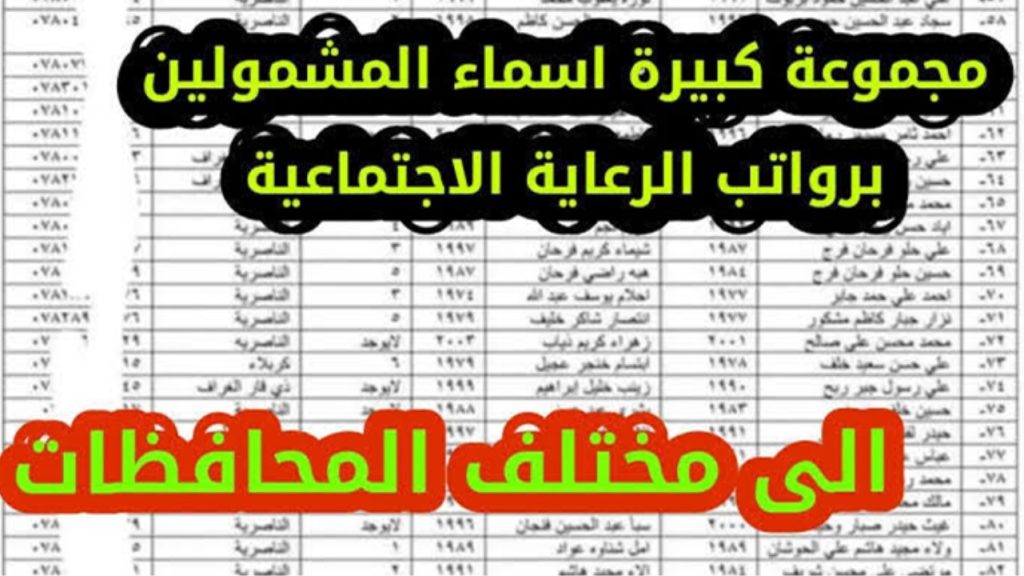 رابط اسماء المشمولين بالرعاية الاجتماعية الوجبة الأخيرة 2024 العراق