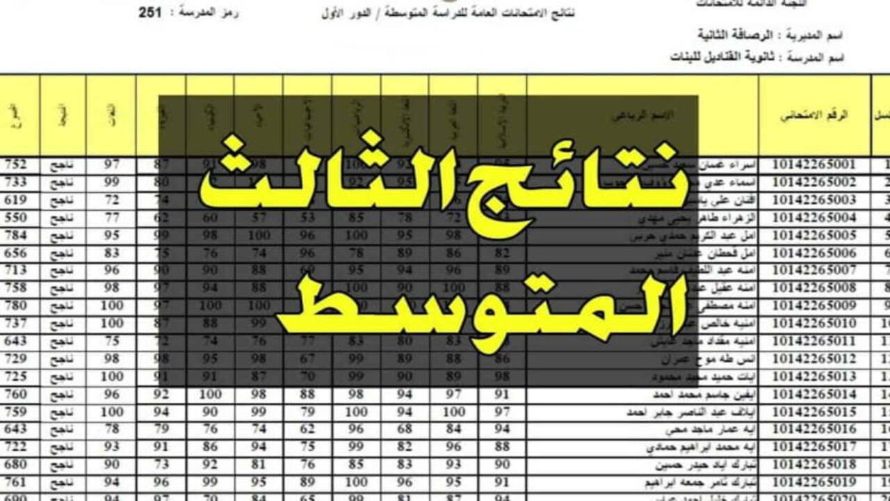 وزارة التربية والتعليم العراقية تعلن .. رابط استعلام نتائج الثالث متوسط دور ثالث 2024 عموم المحافظات استخرجها فور الظهور