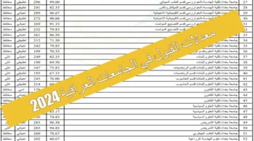 معدلات القبول 2024 في العراق