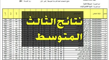 نتائج الثالث المتوسط الدور الثالث 20244