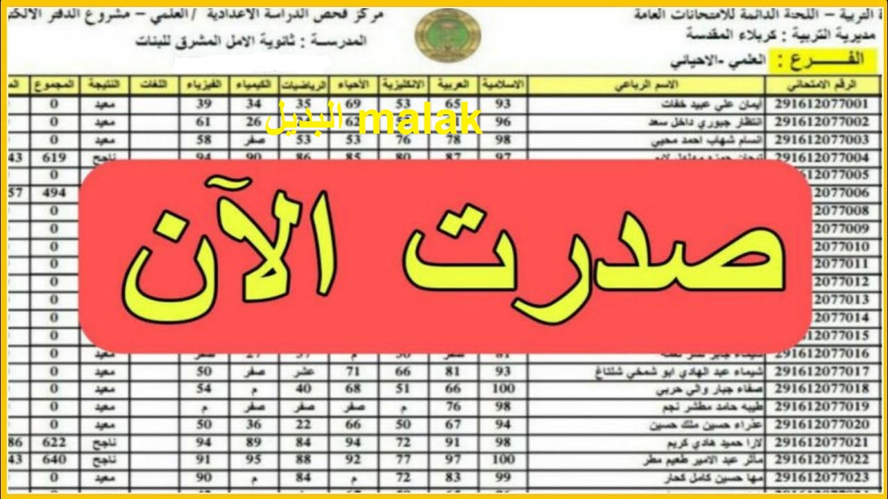 رابط استعلام نتائج السادس الاعدادي الدور الثالث 2024