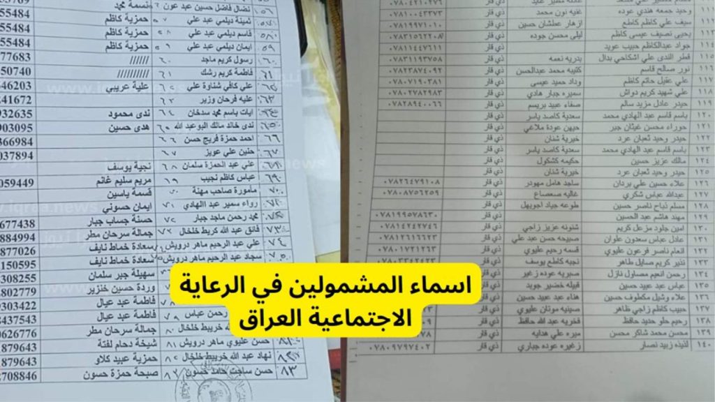 كيفية الاستعلام عن أسماء المشمولين بالرعاية الاجتماعية؟