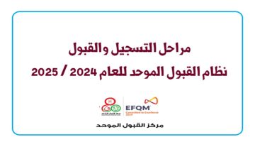 التسجيل والقبول بنظام القبول الموحد للعام 2024 2025 1