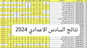 نتائج السادس الاعدادي 2024 1 1