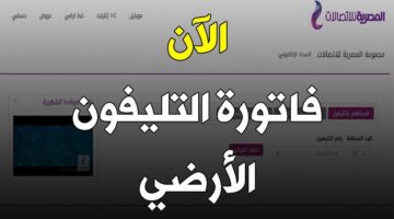 استعلام فاتورة التليفون الارضي