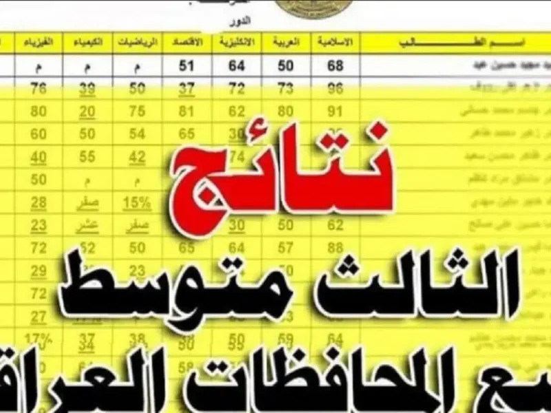 نتائج الصف الثالث المتوسط في العراق نتائج الصف الثالث المتوسط في العراق