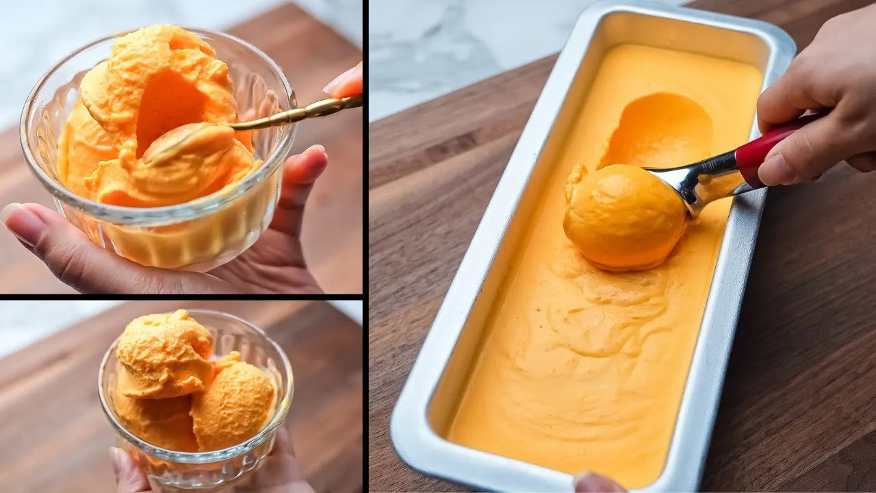 آيس كريم الفراولة والمانجو آيس كريم الفراولة والمانجو