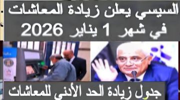 جدول زيادة المعاشات 2026