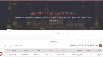 “هسـه موعد أول سحـور” تعرف على امساكية رمضان 2026 في العراق وبغداد وعدد ساعات الصيام طـول الشهـر